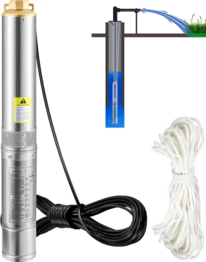 Pompe Immergée pour Puits 100 L/min 66 m Pompe à Eau pour Puits Profond en Acier Inox, Pompe à Eau Électrique 750 W, Pompe de Puits Submersible Automatique Usage Domestique Agricole Industriel 3"-750