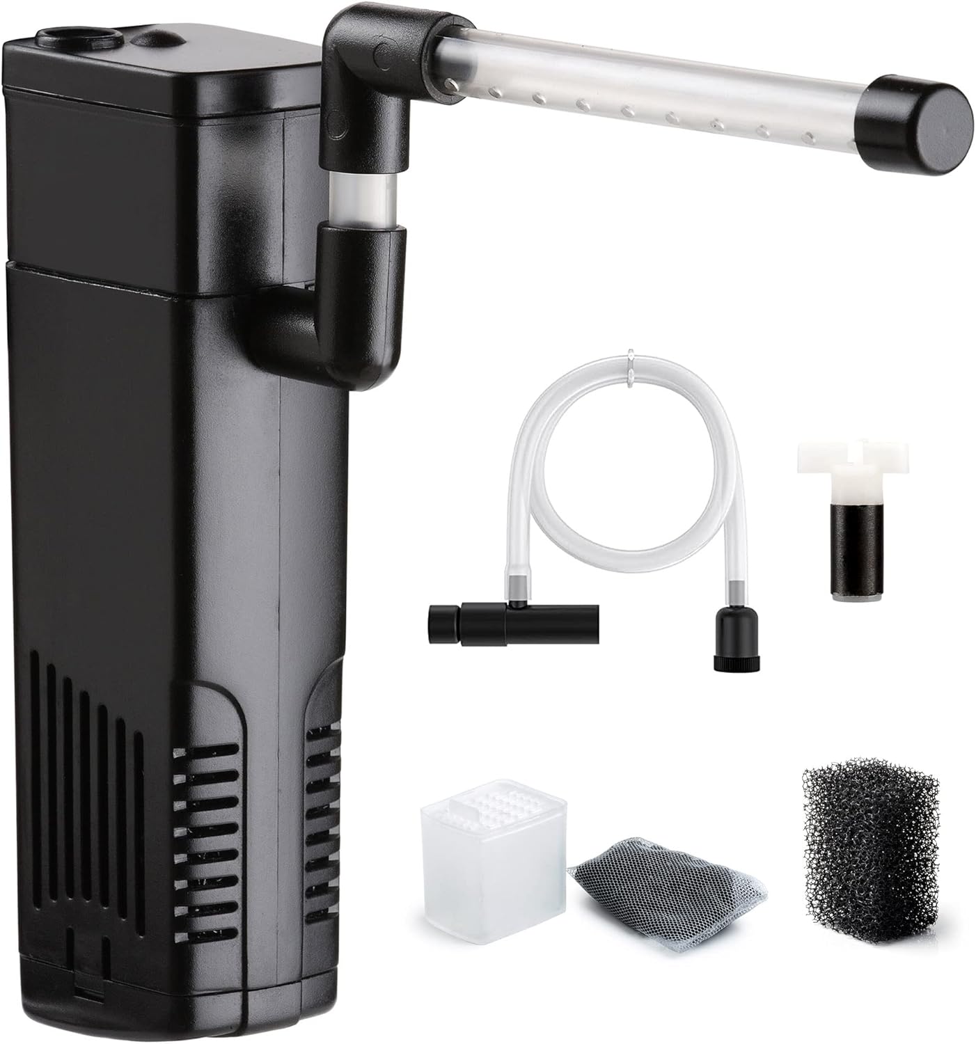 Filtre Intérieur Aquarium jusqu'à 20L, Pompes et Filtres pour Aquarium d'eau Douce ou d'eau Salée 150L/H