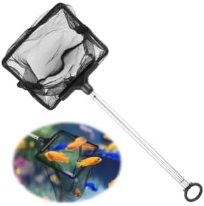 10cm Filet pour la pêche en Aquarium avec 16 à 40 cm Poignée Extensible, Aquarium Petit Épuisette, Télescopique Epuisette Aquarium Maille pour Aquariums Bassins Réservoir de Poissons【10 * 8CM】