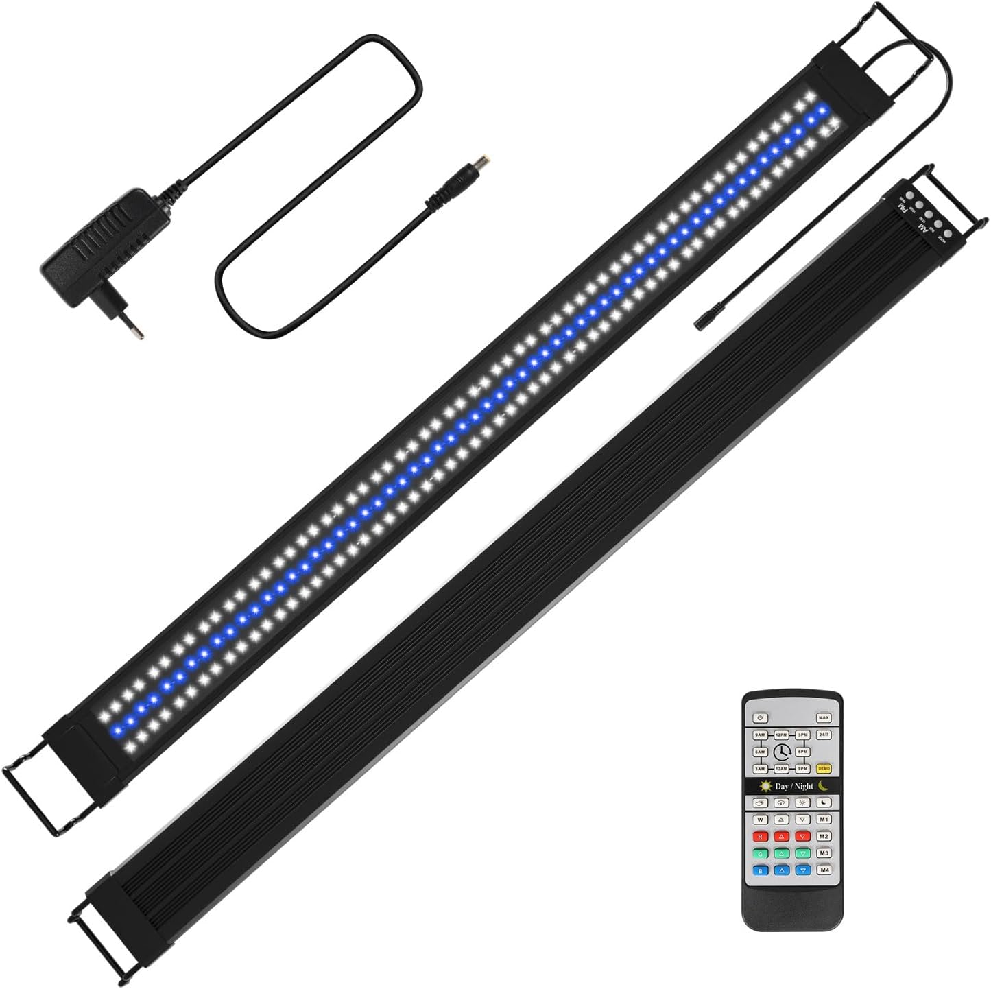 Yakimz LED Eclairage Aquarium, LED Éclairages Aquarium RGB 45W, 5 DIY-Modi, Mode 24/7 pour Lever de Soleil-jour-lumière, Luminosité Réglable, für 120-150cm Aquarium d'eau Douce 45W, für 120-150cm