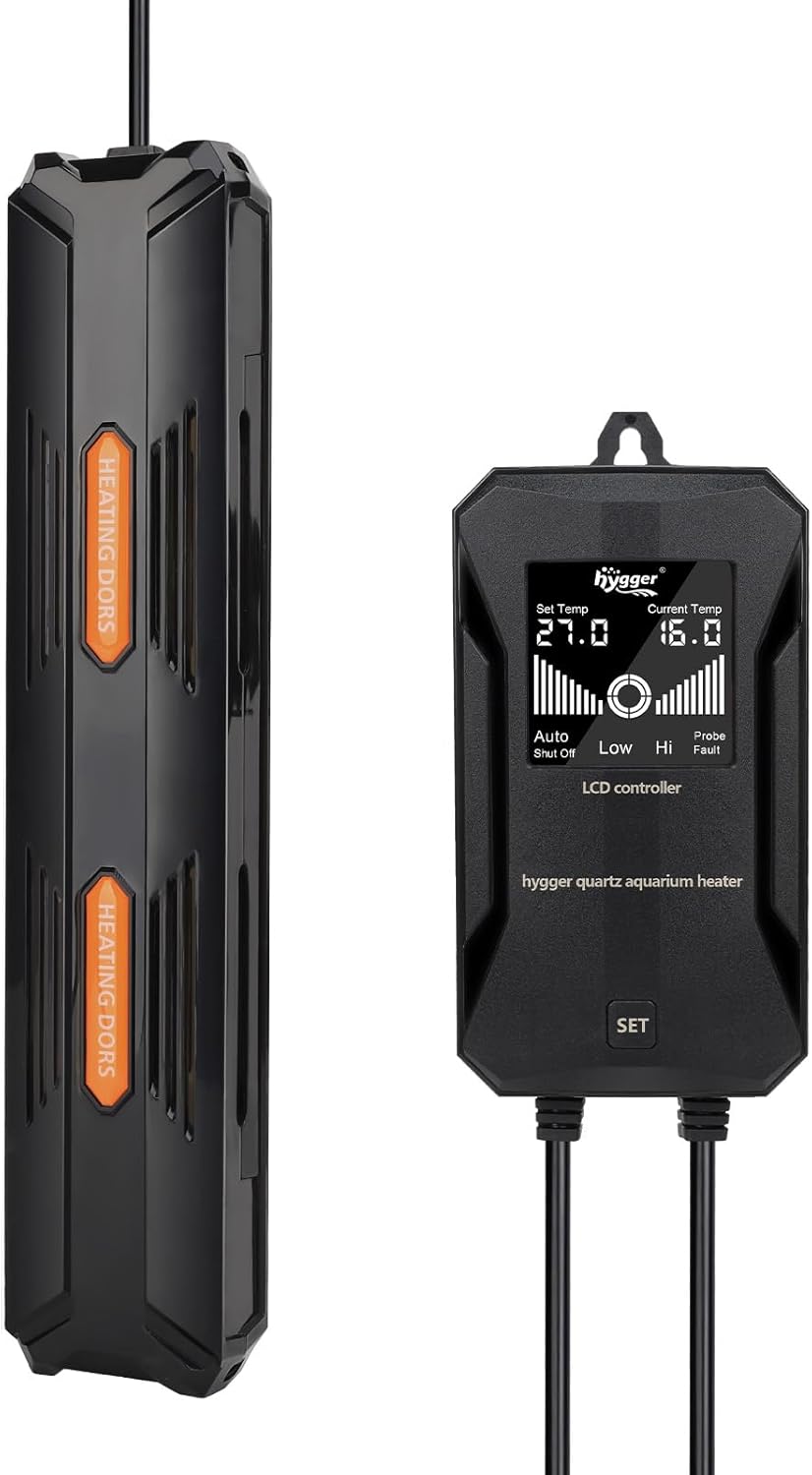 Hygger Chauffage Aquarium,Chauffage pour Aquarium 800W Température Réglable avec Régulateur de Température Numérique LCD pour Réservoir de Poissons de 490-980L