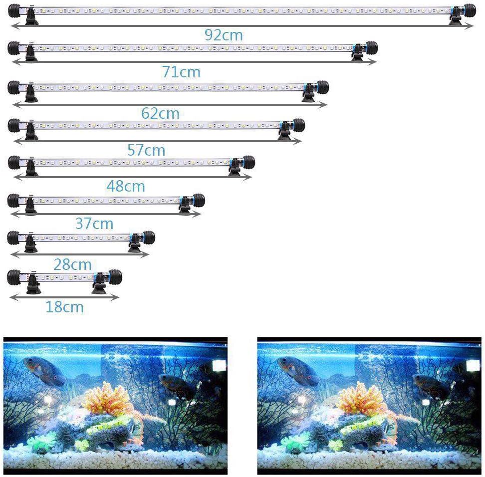 SolarNovo LED Éclairage Aquarium Lampe Tube Étanche Lighting Plongée A Economie D'energie Fish Tank Décoration RGB Couleur avec Télécommande (1.8 * 28cm, Bleu & Blanc) Bleu & Blanc 1.8 * 28cm