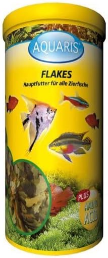 AQUARIS Flakes – Nourriture pour Poissons d’Aquarium – 1 Litre / 180 g - Nourriture en Flocons pour Poissons d’Aquarium et tropicaux - Haute digestibilité - Ne Trouble Pas l’Eau.