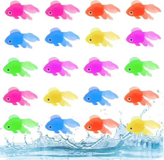 IKOPFLN 20 pcs Poissons artificiels en Plastique réaliste pour Aquarium - Petits Poissons Tropicaux Faux en Plastique - Décorations Flottantes Artificielles