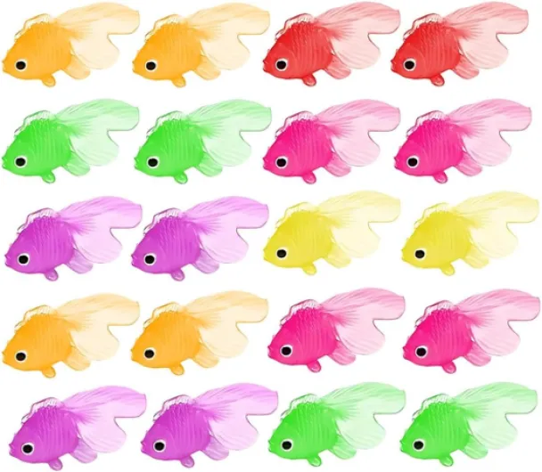 UYVPAER 20 Pcs Poissons Artificiels En Plastique Réaliste Pour Aquarium - Petits Poissons Tropicaux Faux En Plastique - Décorations Flottantes Artificielles