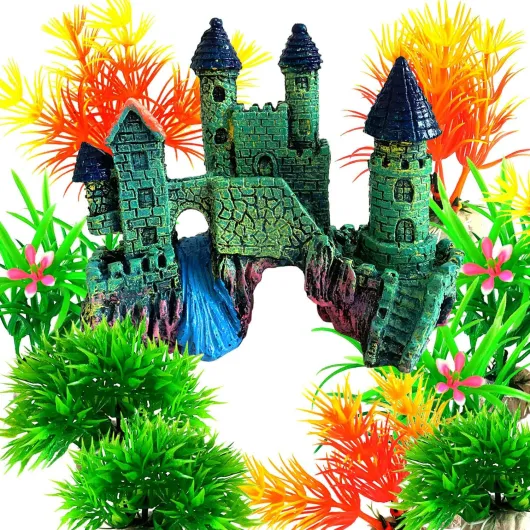 OrgMemory Décoration D'aquarium, Fish Tank Decoration, Plante Aquarium Artificielle, Cachette Aquarium à la Maison, Décoration De Poisson avec Plantes