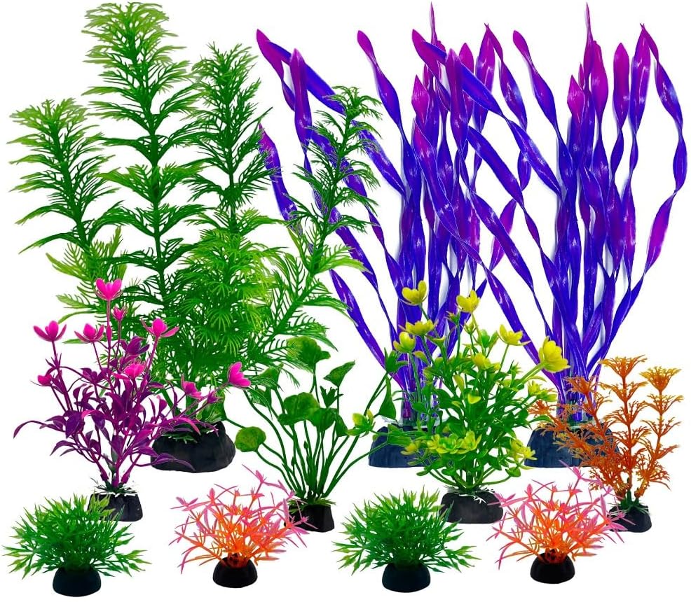 Plantes Artificielle pour Aquarium et Terrarium, 11 Pièces, Plante de Décoration (PlantD)