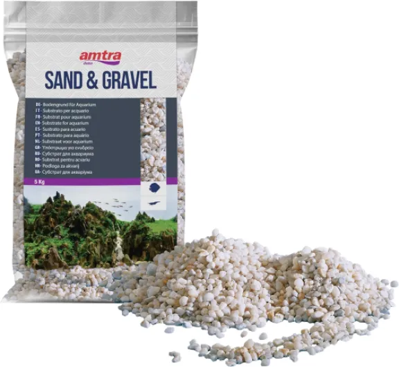 Ghiaia Noa - Gravier naturel pour aquarium, sol décoratif, grains blancs à gros grains de 2 à 5 mm, taille 5 kg Sable Blanc 5 kg