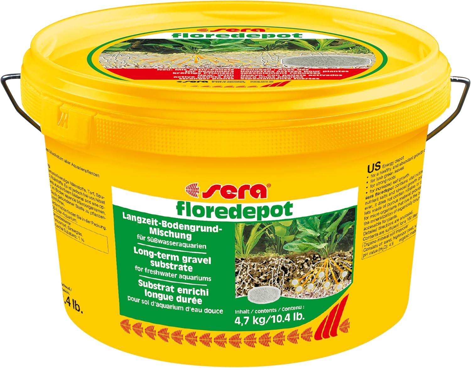 Sera floredepot 4.7 KG - Terre de Fond pour Plantes d'aquarium 4.700 g - favorise l'enracinement - apport de nutriments Pendant l'enracinement 4,7 kg