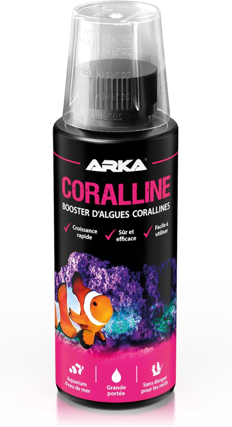 ARKA Coralline - 118 ML - Booster d'algues Rouges calcaires pour accélérer la Croissance et Intensifier Les Couleurs des algues Rouges calcaires dans Les Aquariums d'eau de mer.