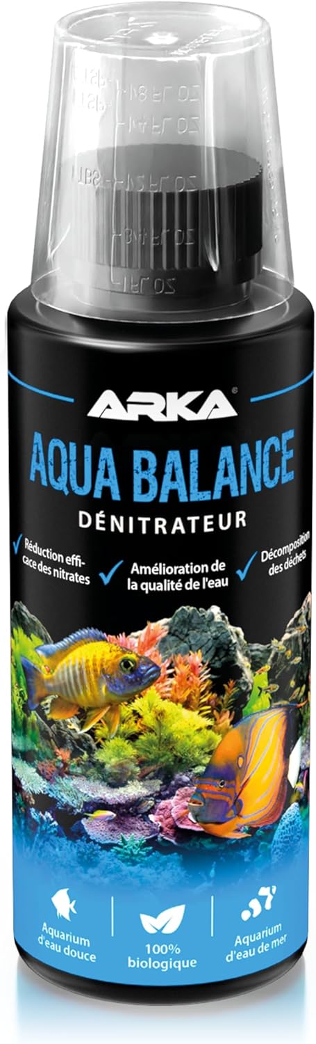 Éliminateur de nitrates Aquarium 118ML – Microbe-Lift Aqua Balance – Action Biologique Contre nitrates, algues & Eau Trouble – améliore l’équilibre de l’Aquarium – pour Eau Douce & Marine – ARKA 118 ml