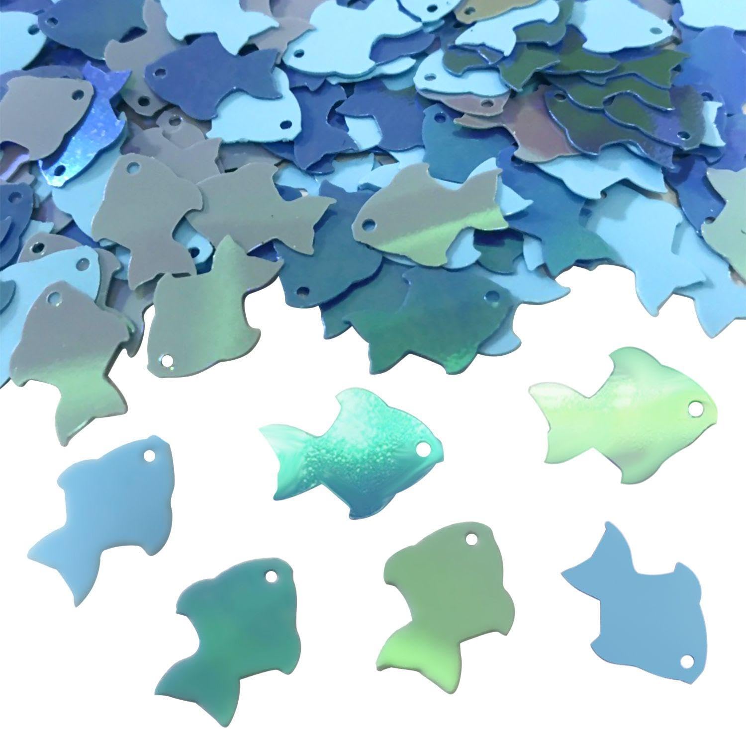 YSJCHEBS 45G Poissons Paillettes, Décoratifs, Monde sous-Marin, Dispersion de Poissons, Confettis d'anniversaire