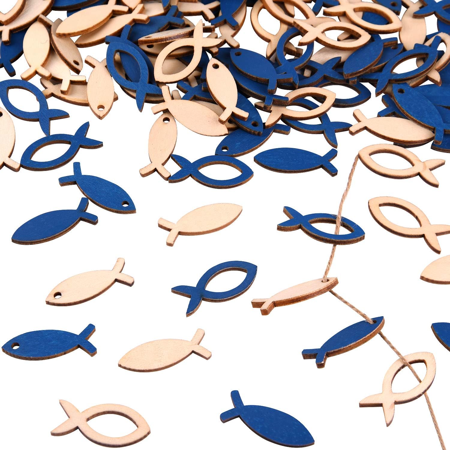 100 Pcs Décorations Vintage De Poisson en Bois Baptême Décorations De La Sainte Communion Décorations pour La Maison Décorations D'été