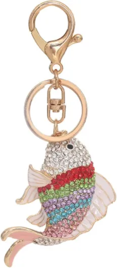 Porte-clés poisson rouge océan pour femme, Porte-clés poisson Koi porte-bonheur pour dames, Porte-clé d'été poisson de plage, Porte-clé de vacances en forme de poisson coloré et mignon