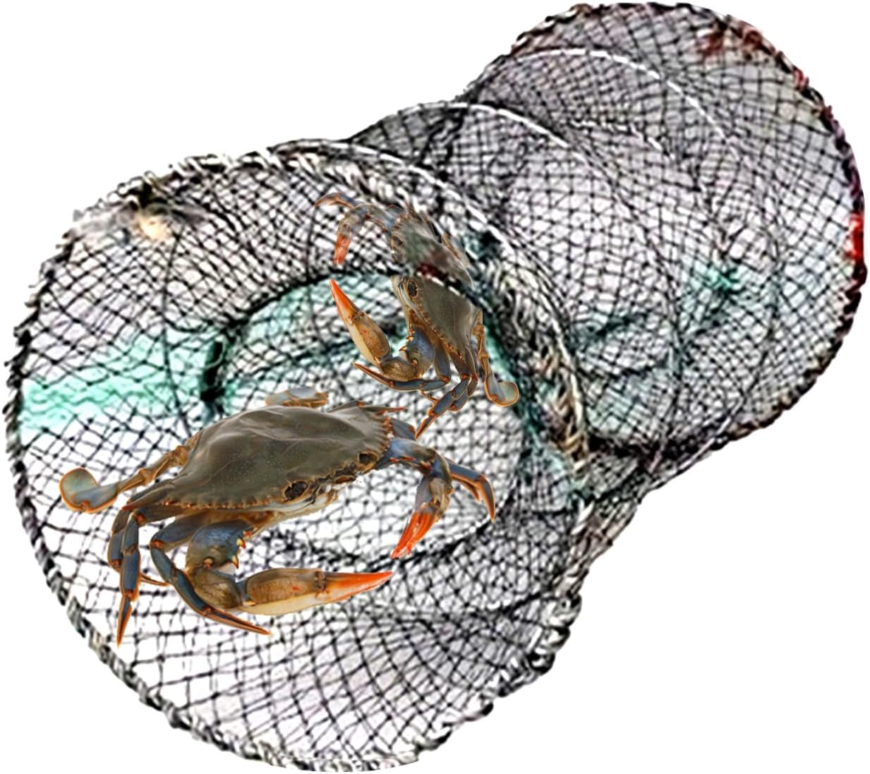 TocaFeank Casier À Homard - Pièges À Crabes pour La Pêche en Mer,Cage à Appâts Flottante Multifonctionnelle et Pliable pour Eau Douce, Plage, Zones de Marée et Récifs