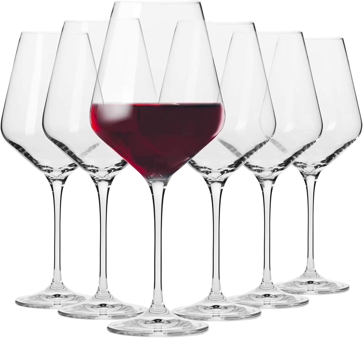 Verres à vin rouge - Lot de 6 - 490 ML - Collection Avant-Garde - Verre en cristal sans plomb - Pour la maison, restaurants & fêtes - Passe au lave-vaisselle