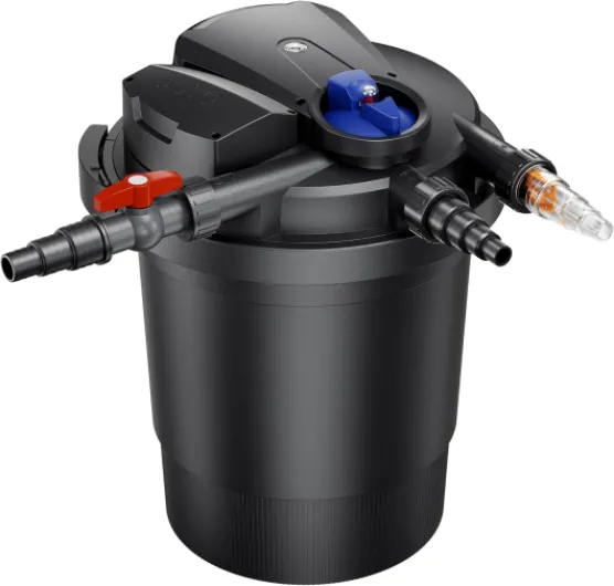 CPA-10000 Filtre de Bassin à Pression avec stérilisation UV - 382 x 382 x 518 mm - 11 W/étang 12000 l Max - / réservoir - Nettoyage Facile - Filtration Eau à Grand débit 10000 l/h, 11 W