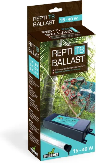 Repti Ballast pour Tube Fluorescent T8 de 15 à 40 W, Noir