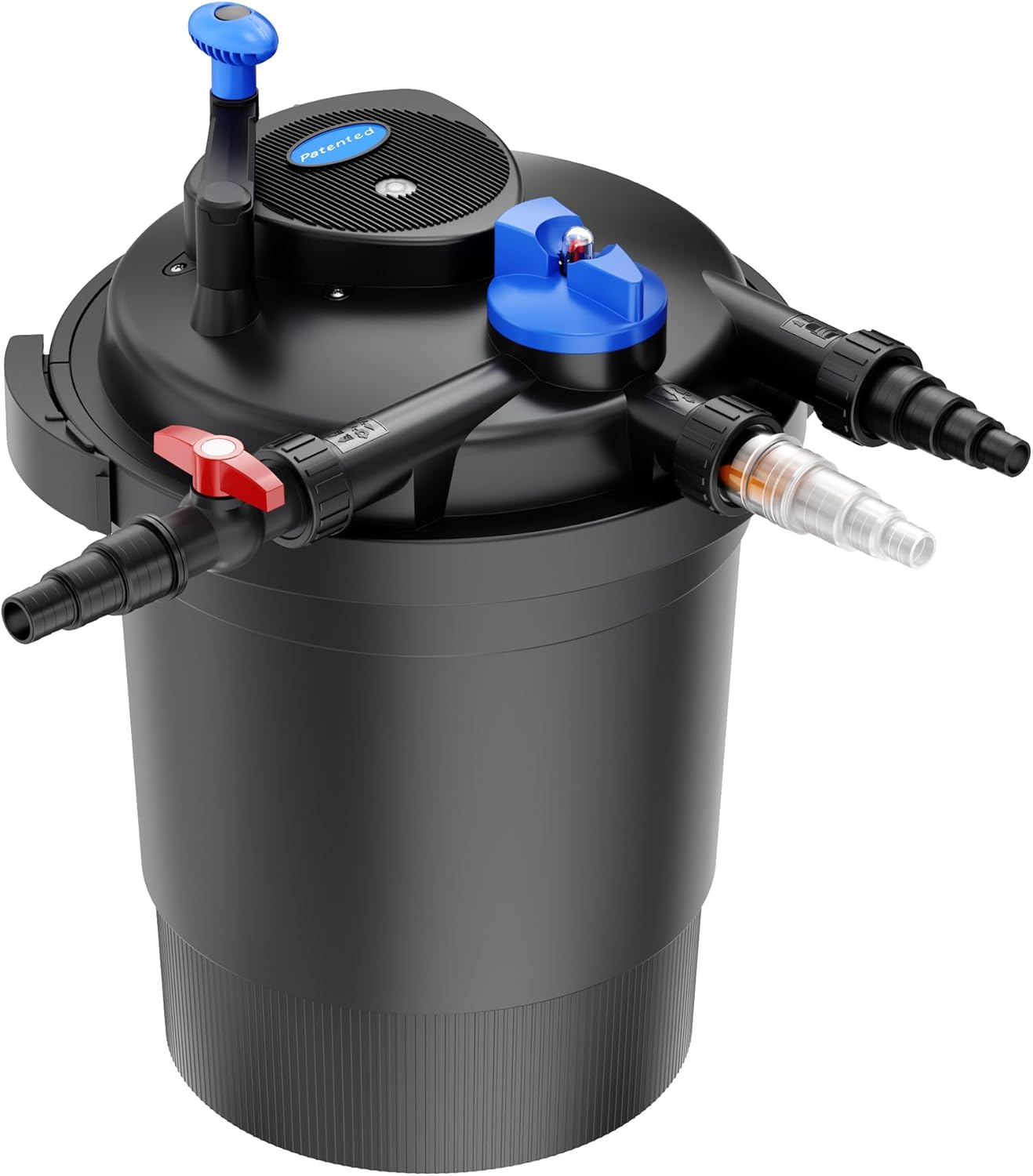 Wiltec CPF-10000 Filtre de bassin à pression avec stérilisation UV - 380 x 380 x 520 mm - 11 W/étang 12000 l max - / réservoir 25 l - Nettoyage facile - Filtration eau à grand débit 10000 l/h, 11 W