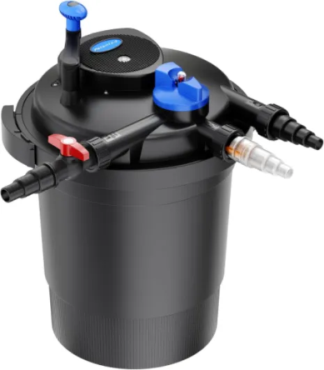 Wiltec CPF-10000 Filtre de bassin à pression avec stérilisation UV - 380 x 380 x 520 mm - 11 W/étang 12000 l max - / réservoir 25 l - Nettoyage facile - Filtration eau à grand débit 10000 l/h, 11 W