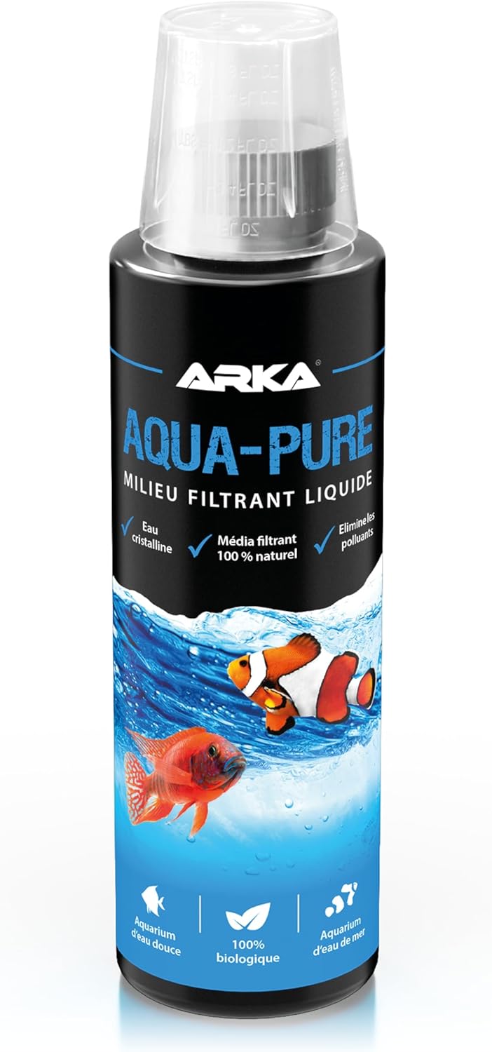 Clarificateur d’eau aquarium 236ml – MICROBE-LIFT Aqua-Pure – élimine la turbidité de manière visible – eau cristalline sans produits chimiques – filtre biologique liquide pour eau douce & eau de mer 236 ml