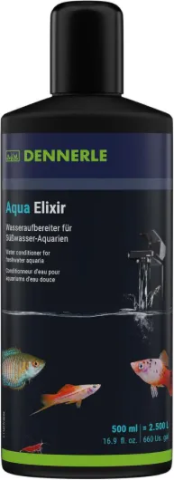 Aqua Elixir 500 ML - conditionneur d'eau à l'extrait de Moringa, pour Eau d'aquarium adaptée aux Poissons