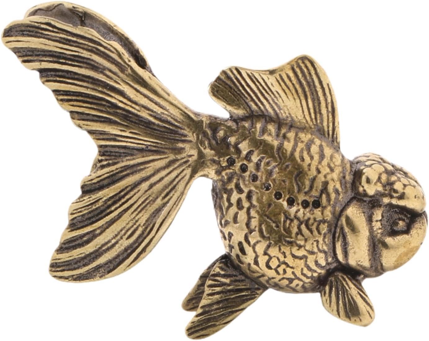 Fenteer Figurine de poisson rouge, animal de compagnie chinois, statue antique de poisson rouge pour salon, maison, bureau