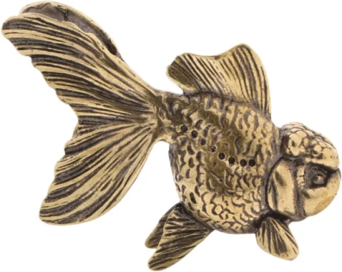 Fenteer Figurine de poisson rouge, animal de compagnie chinois, statue antique de poisson rouge pour salon, maison, bureau