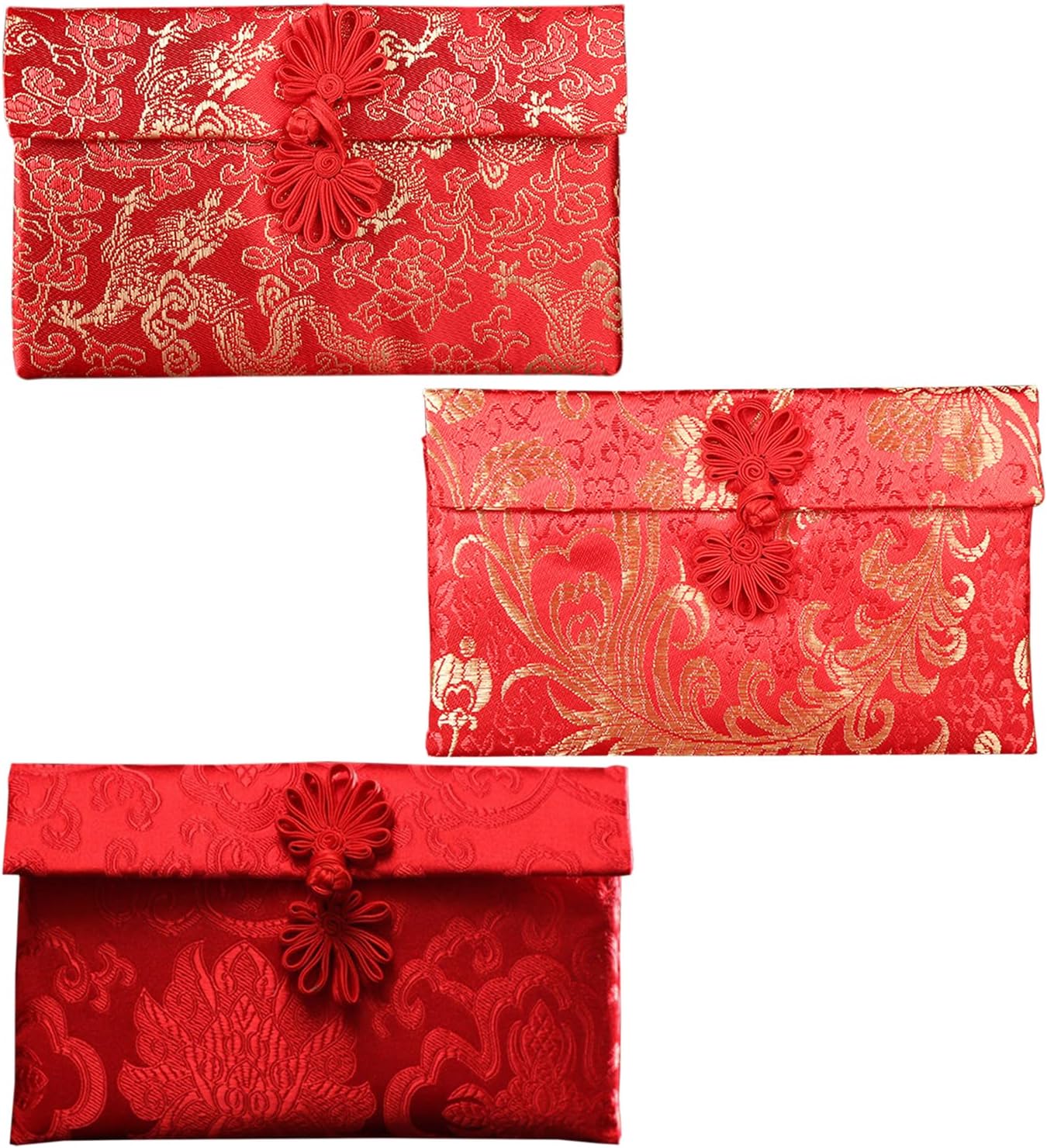 3Pcs Enveloppe Rouge Chinoise, Enveloppe Cadeau Rouge Chinoise, Enveloppe De Monnaie, Enveloppe Rouge du Nouvel an, Enveloppe Rouge Créative, Sac À Main D’Élément Chinois