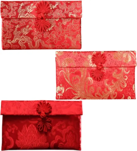 3Pcs Enveloppe Rouge Chinoise, Enveloppe Cadeau Rouge Chinoise, Enveloppe De Monnaie, Enveloppe Rouge du Nouvel an, Enveloppe Rouge Créative, Sac À Main D’Élément Chinois