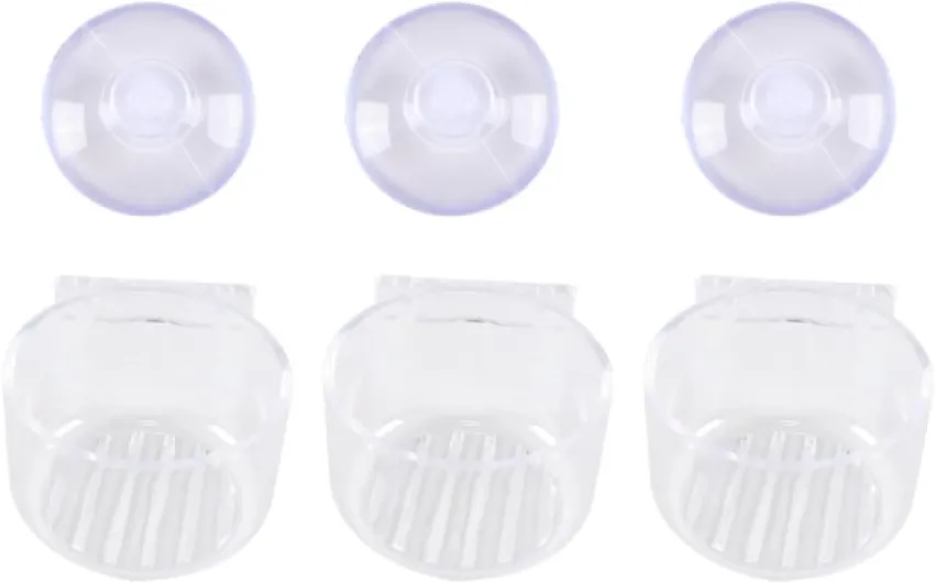 Alnicov Lot de 3 mangeoires à Poissons en Acrylique Transparent pour Aquarium, Bol Flottant pour crevettes, vers de Vase, avec Ventouse