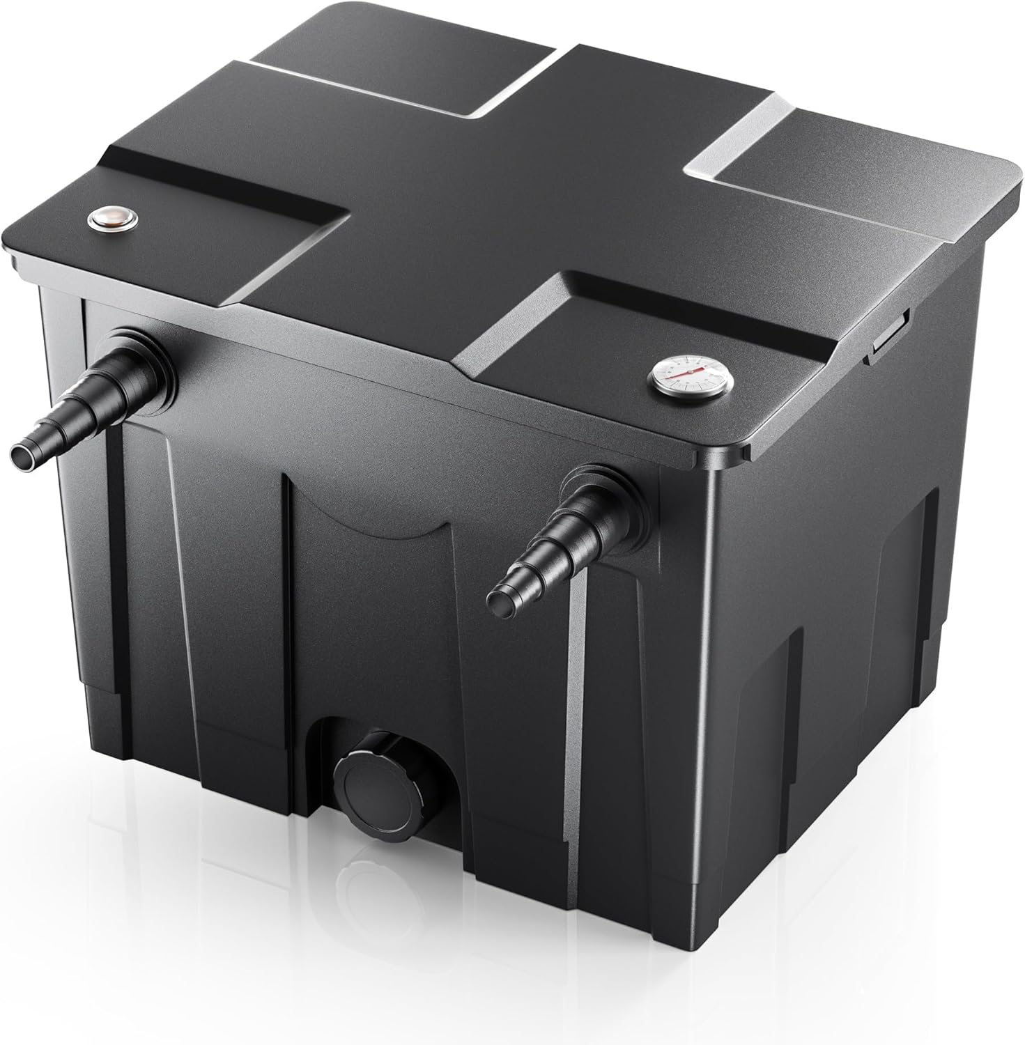 CBF-350 Filtre Biologique de Bassin ou d’étang 1 Chambre - 415 x 515 x 395 mm - capacité Max 12000 l/débit 8000 l/h - raccords Ø 20 mm, Ø 40 mm - Filtration Eau à Grand débit 12.000 L - 1 Chambre