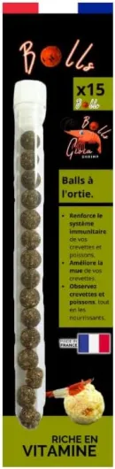 GIOIABALLS - Vitamines (Ortie) / Nourriture pour crevettes d'aquarium/Fabriqué en France/Artisanal
