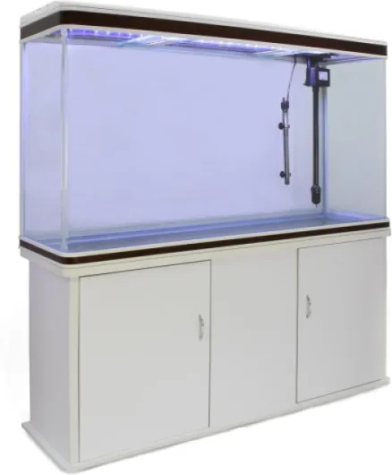 Aquarium MonsterShop, Filtre, Radiateur et Meuble, 4ft, 300L, Blanc, 120.5cm x 143.5cm x 39cm