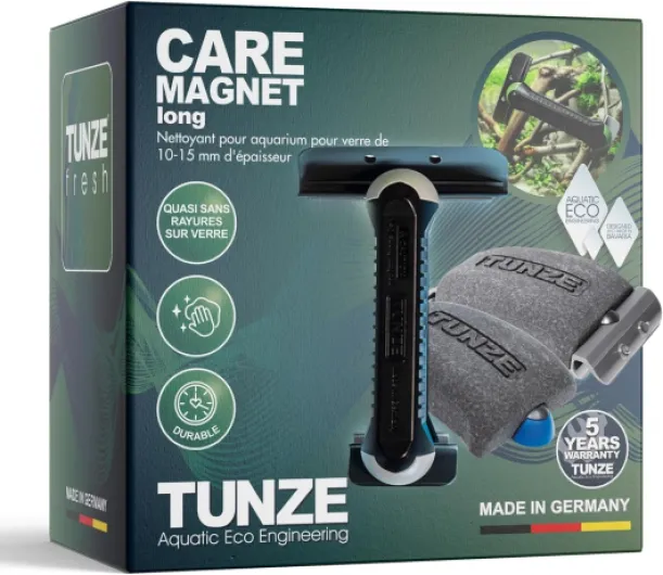 Care Magnet Long I Nettoyant pour Aquarium pour épaisseur de Verre de 10 à 15 mm I Nettoyant pour vitres avec Lame en Acier Inoxydable I Aimant à algues avec Risque de Rayures minimisé Aimant d'entretien long 0222.015