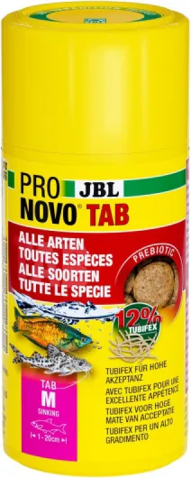 PRONOVO TAB, Aliment pour tous Poissons d'Aquarium de 1-20 cm, Comprimés Alimentaires pour Poissons, taille M, 100 ml Sans saveur 58 g (Lot de 1)