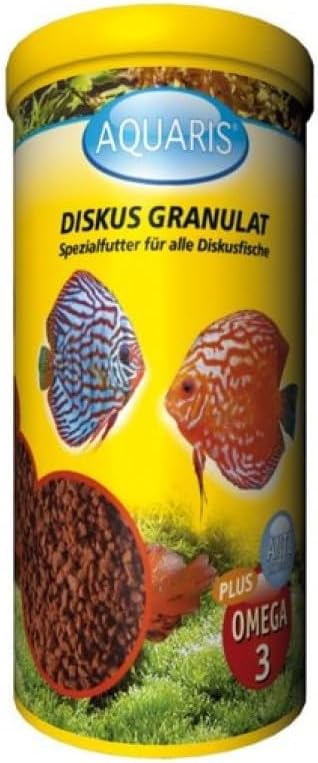 AQUARIS DISKUS GRANULÉS – Nourriture pour Poissons Discus - Aliment Complet pour Poissons d’Aquarium, digeste et Riche en protéines - Ne Trouble Pas l’Eau – 250ML / 120g