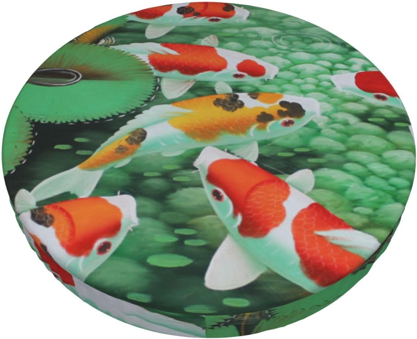 Coussins de chaise ronds en forme de poisson koï japonais, pour la maison, la salle à manger, le bar, la décoration de fête de mariage, noir Noir 13 inch