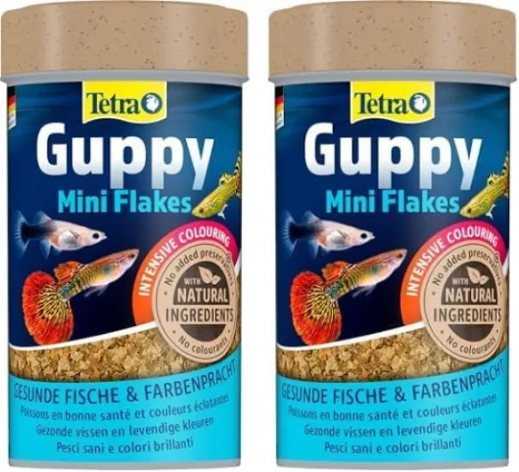 Guppy Mini Flakes - Aliment pour Poissons Complet en Mini-Flocons - pour Guppys et Vivipares - 100 ML (Lot de 2) 100 ml (Lot de 2) Tetra Guppy