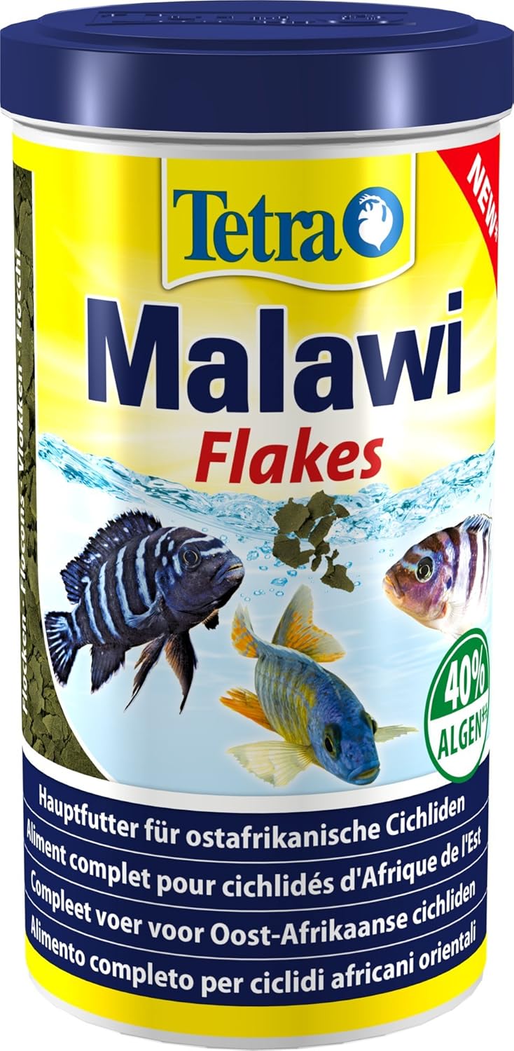 Malawi Flakes - Nourriture pour Poissons en Flocons - pour Tous Les cichlidés herbivores d'Afrique de l’Est - 1 l