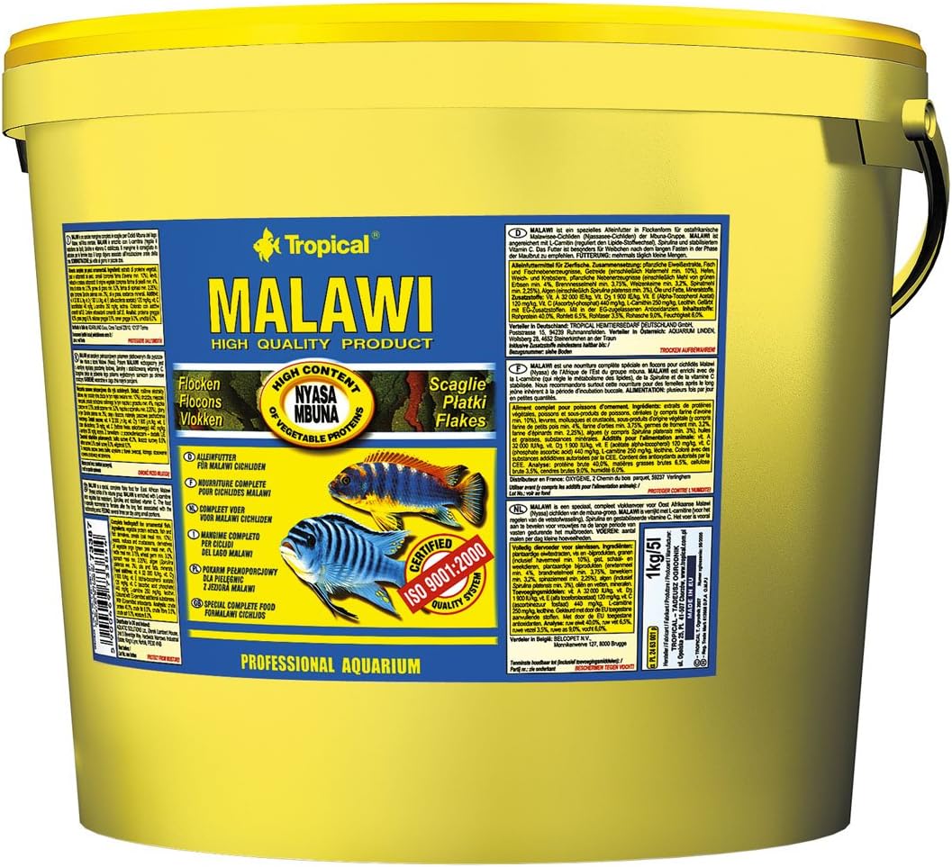 Malawi Nourriture pour Cichlidés 5 L - 1 Kg Algues 1 kg (Lot de 1)