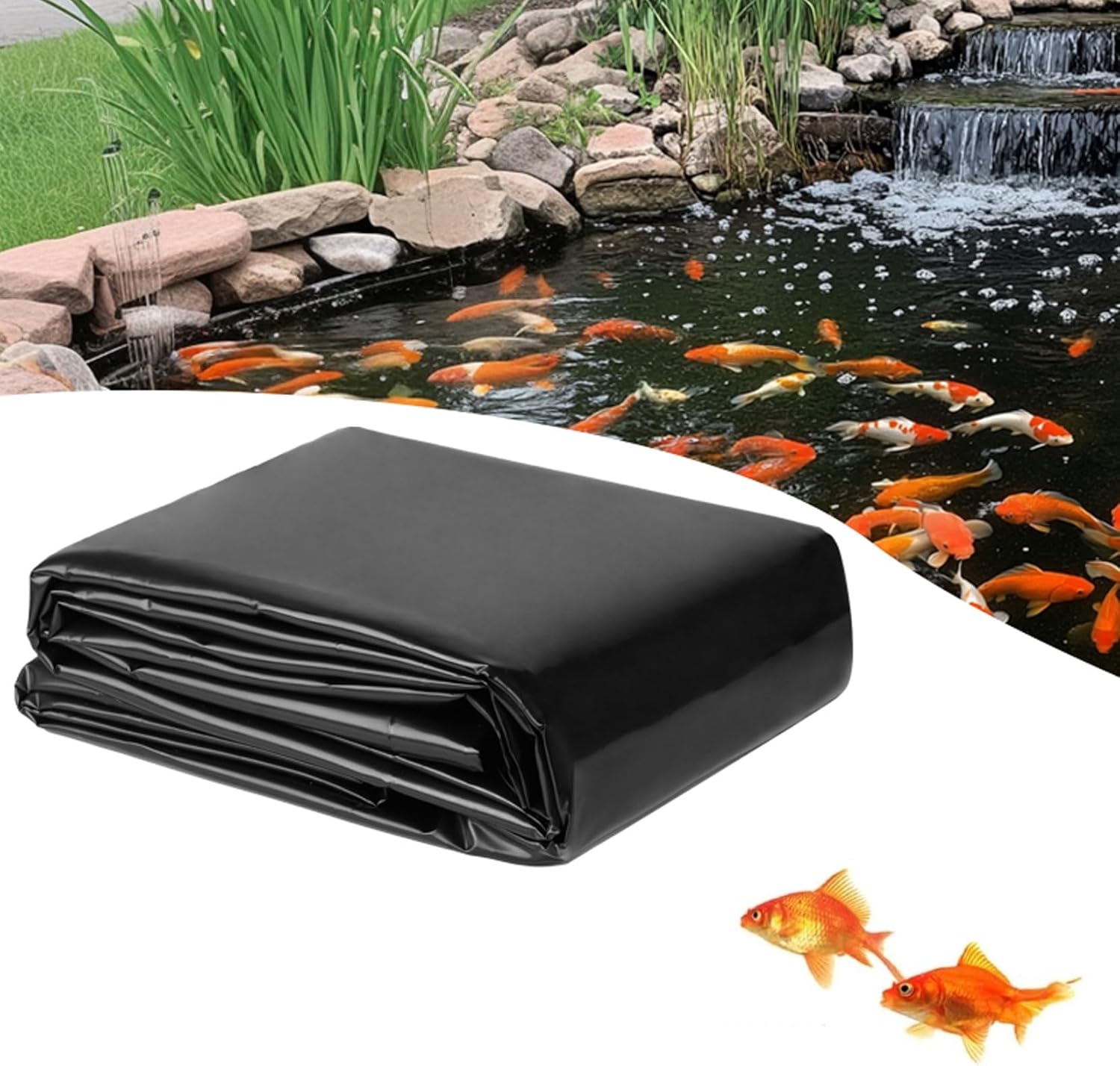 Bache epdm 2x8.5m epdm toiture Piscine, à Membrane renforcée Film d'étang, Bassin de Jardin extérieur étangs et étangs de carpes koï résistant à la déchirure