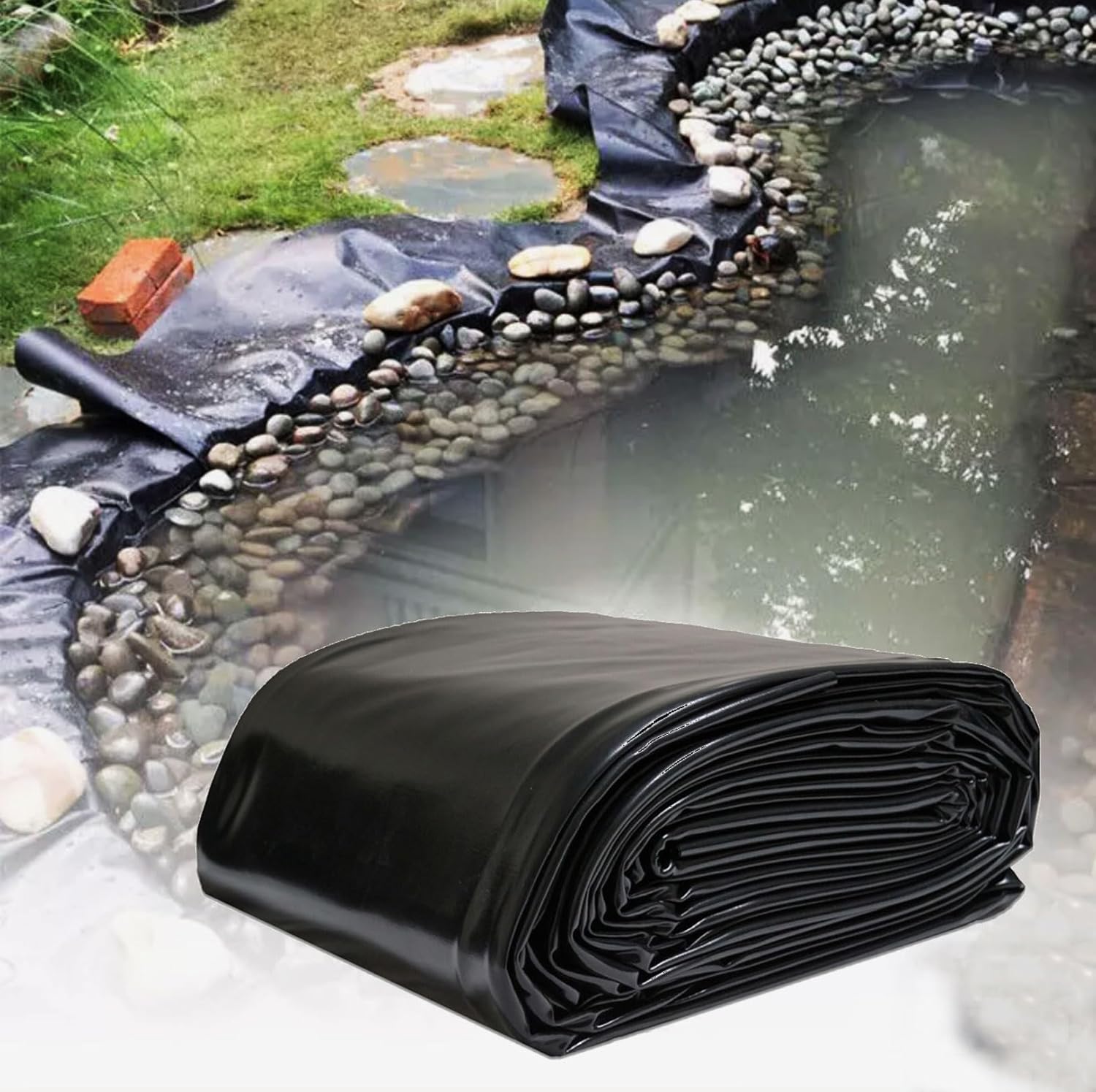 Liner Bassin extérieur 4X10m epdm toiture Bâches Souples pour Bassin Doublure D'étang Membrane de Jardin Épaisseur Étang Liner étanche Peaux pour Piscine,Résistants Aux Déchirures