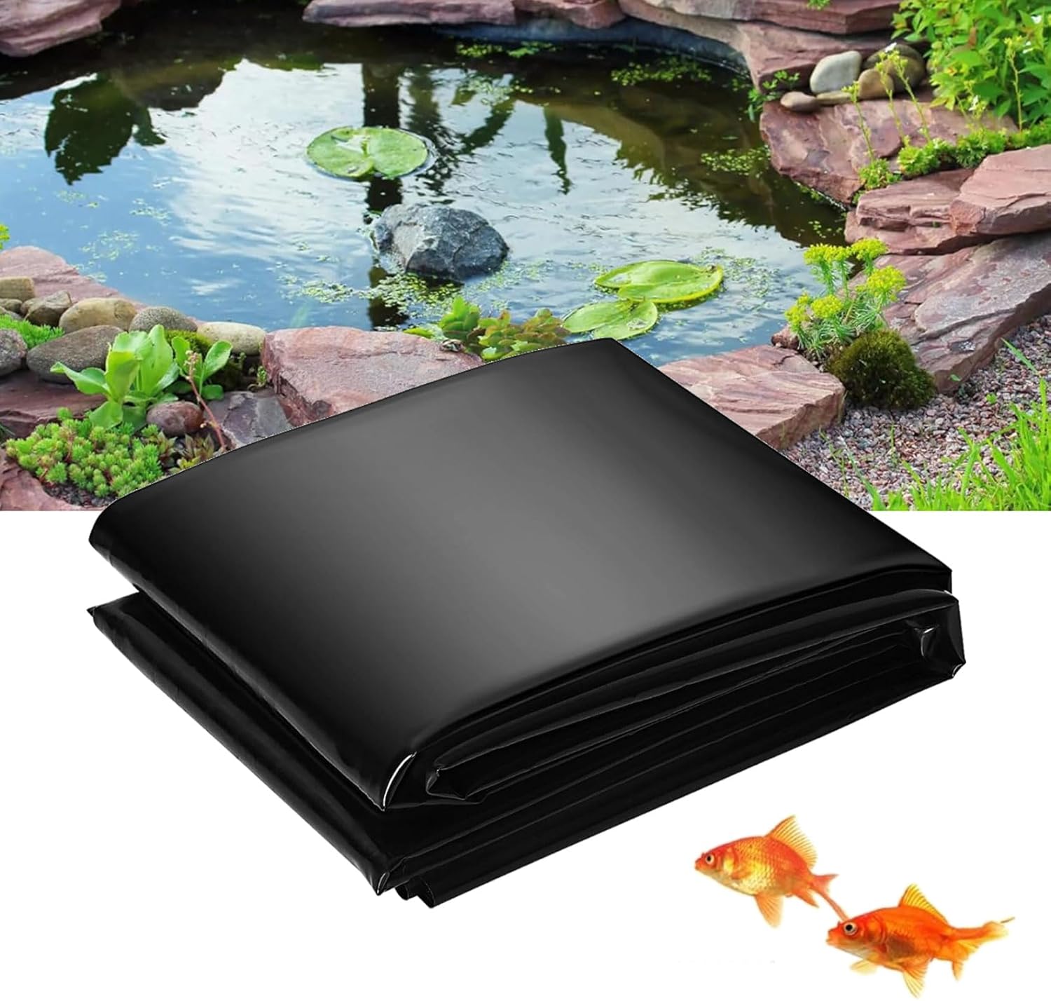 Bache epdm 14X14m Liner Bassin Piscine, à Membrane renforcée Film d'étang, Housse d'étang, Bassin de Jardin extérieur étangs et étangs de carpes koï résistant à la déchirure