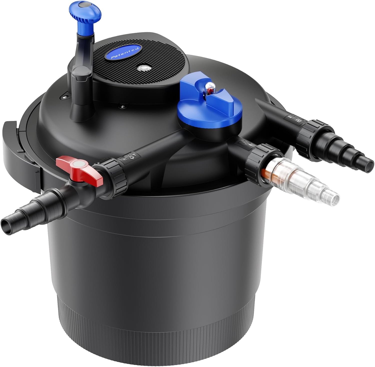 Wiltec CPF-5000 Filtre de Bassin à Pression avec stérilisation UV - 380 x 380 x 410 mm - 11 W/étang 8000 l Max - / réservoir 20 l - Nettoyage Facile - Filtration Eau à Grand débit 8000 l/h, 11 W