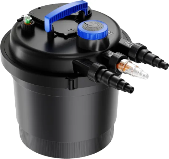 Wiltec CPF-180 Filtre de Bassin à Pression avec stérilisation UV - 380 x 380 x 400 mm - 11 W/étang 6000 l Max - / réservoir 20 l - Nettoyage Facile - Filtration Eau à Grand débit