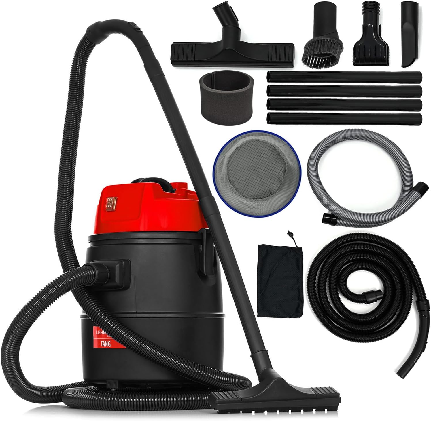 Aspirateur de Piscine 4-en-1 avec Kit de Buses, 1400 W, 30 L, Aspirateur de Bassin, Aspirateur Eau pour Le Nettoyage Piscine et Bassin avec Fonction du Souffleur, Accessoires Inclus