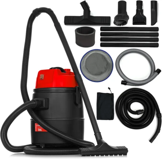 Aspirateur de Piscine 4-en-1 avec Kit de Buses, 1400 W, 30 L, Aspirateur de Bassin, Aspirateur Eau pour Le Nettoyage Piscine et Bassin avec Fonction du Souffleur, Accessoires Inclus