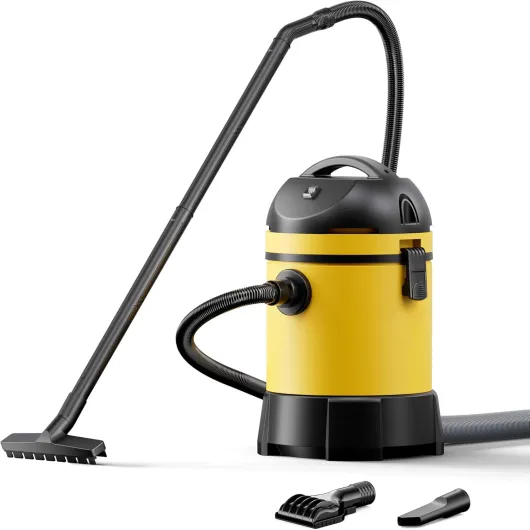 Aspirateur Eau et poussière de Bassin - 360 x 360 x 580 mm - 1400 W - Aspiration Piscine Étang Algues - Fonctionnement Humide et Sec avec Vidange Automatique