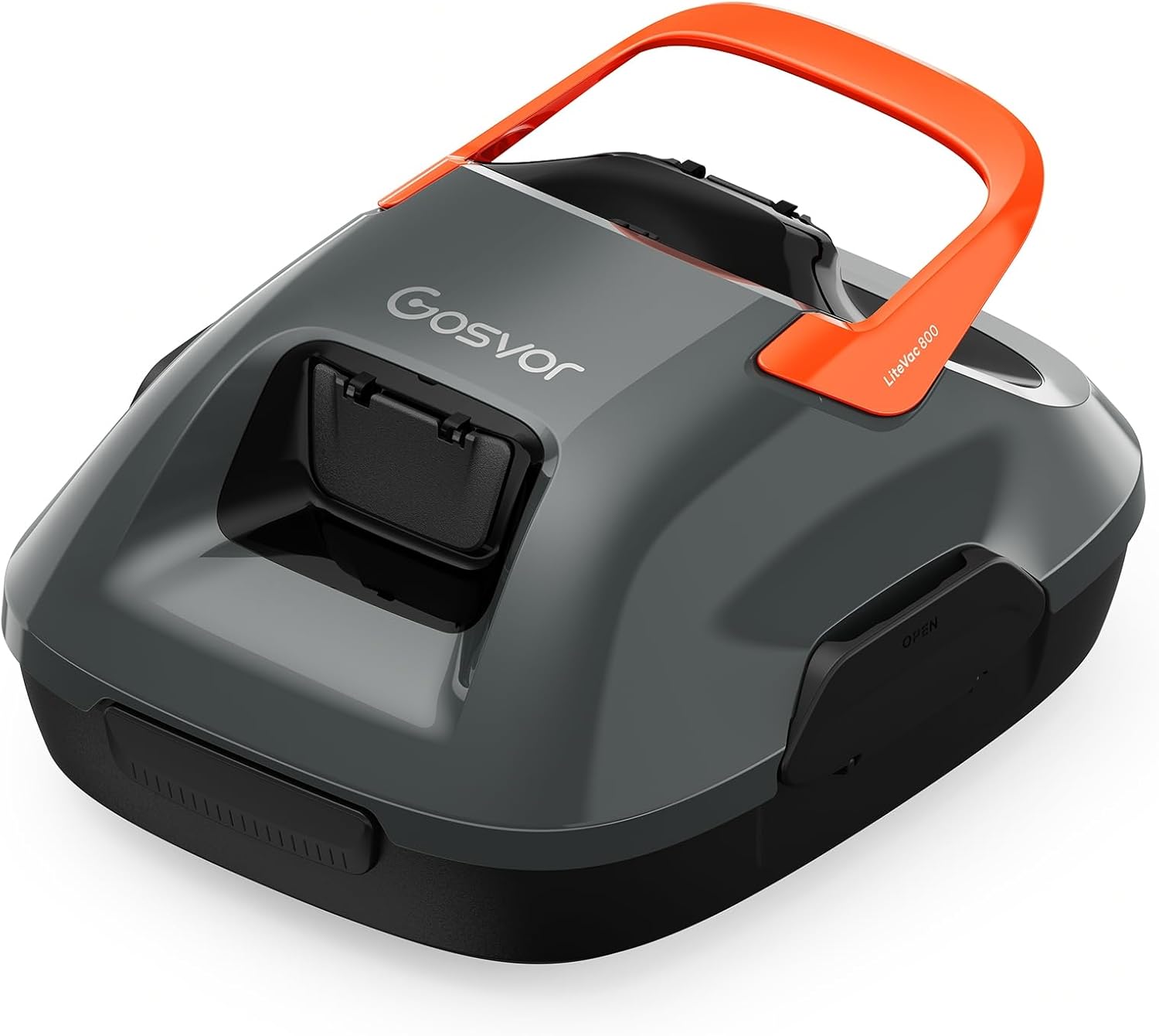 Robot Piscine sans Fil, Nettoyeur de Piscine Hors Sol, Aspirateur Robot Automatique - 90 Min Autonomie, Puissant 1200GPH, pour Piscines Jusqu'à 80 m² Gris et orange